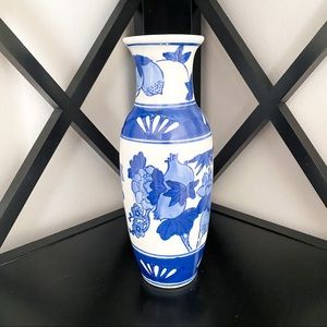 Porcelain Blue Floral Vase